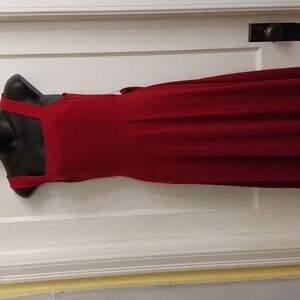 Prinbara  Womens  Burgundy Square Neck Split Long Dress NWT Size S